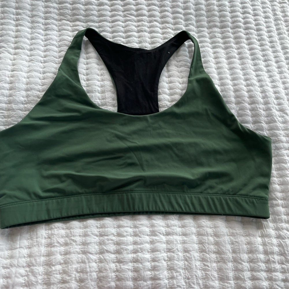 Outdoor voices green racerback bra